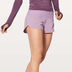lululemon speed shorts - lilac